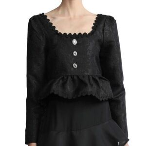 NWT Sister Jane Sister Razzle Scalloped Square Neckline Crop Top